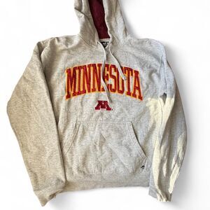 Unbranded Men's Grey and Burgundy Hoodie